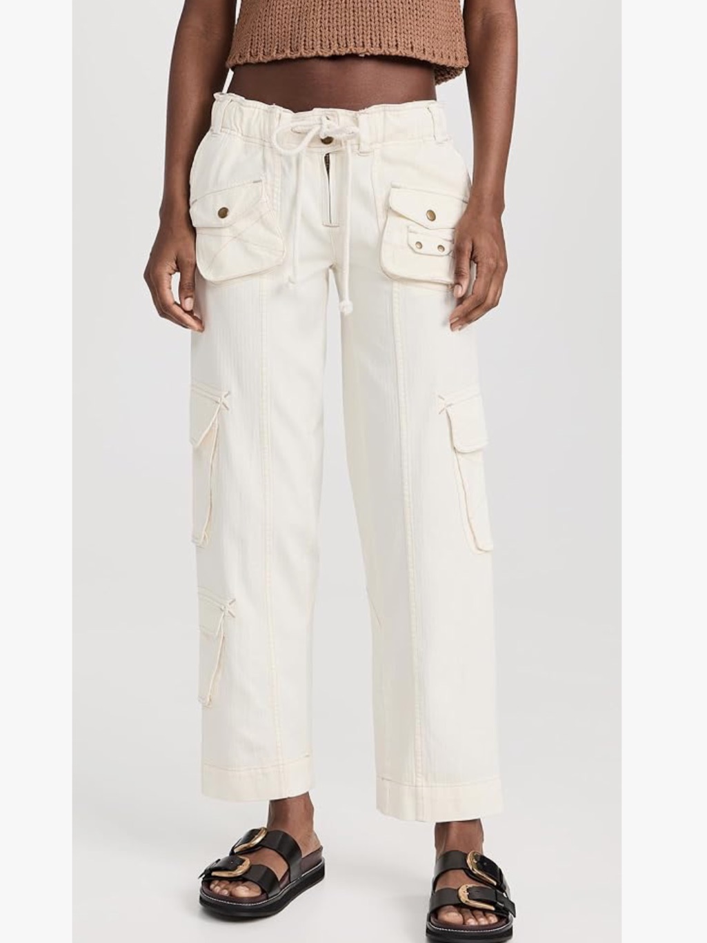 Free People Tahiti Cargo Pants Off-White Size Large